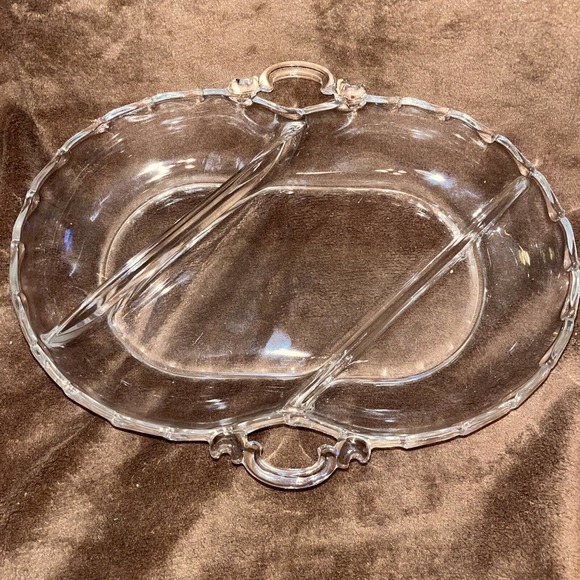 Fostoria Century Clear Glass- 11" 3 Part Oval Relish Serving Dish 2630 - Picture 1 of 5